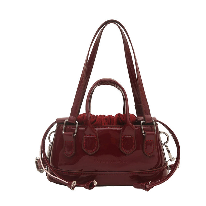 Damen Mini-Tasche mit verspieltem Kordelzug und glänzendem Finish Nord Taschen