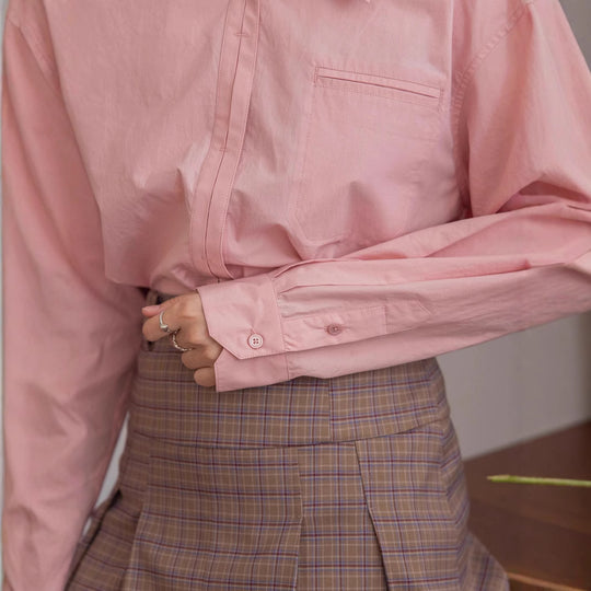 Damen Oversized Hemdbluse mit Brusttasche Nord Taschen