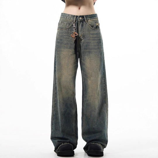 Damen Weitgeschnittene Jeans mit lässigem Schnitt Nord Taschen