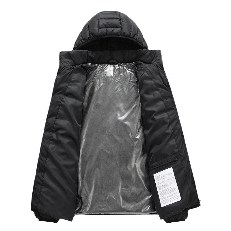 Herren Beheizte Steppjacke mit Mehrzonen-Heizsystem und Kapuze Nord Taschen