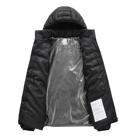 Herren Beheizte Steppjacke mit Mehrzonen-Heizsystem und Kapuze Nord Taschen