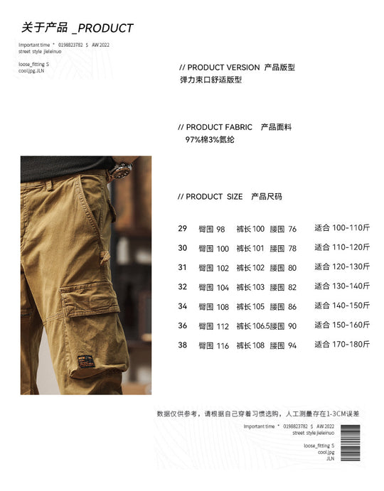 Herren Carpenter-Style Cargohose mit Zip-Knöchel, verstärkten Kniepaneelen und multifunktionalen Taschen Nord Taschen