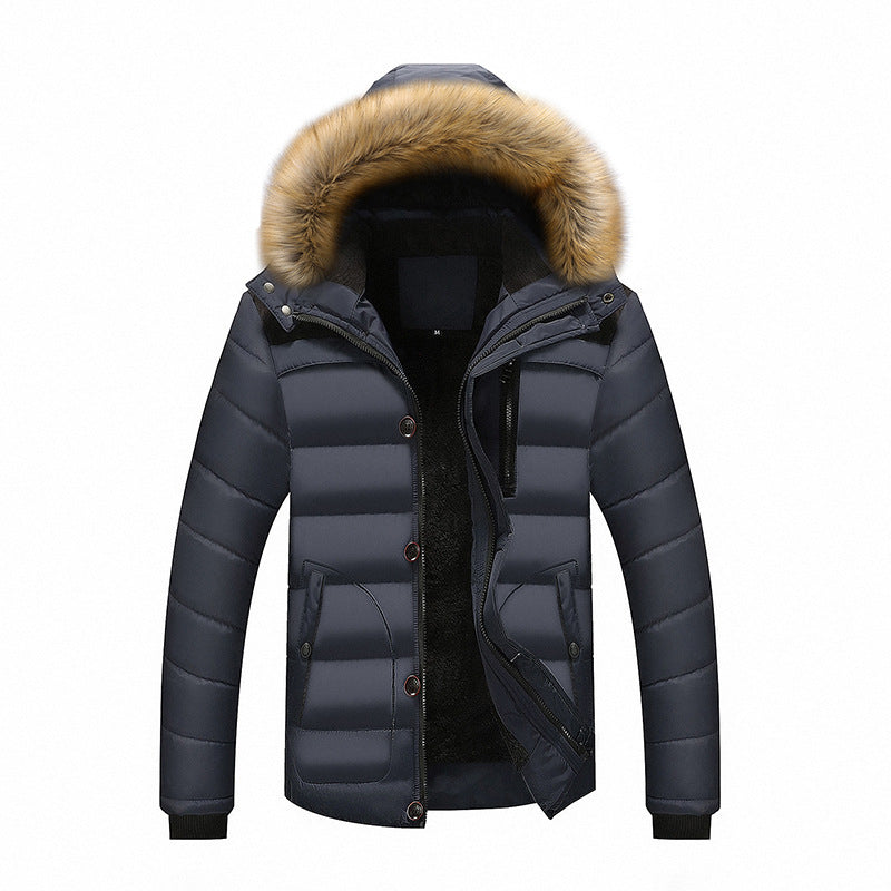 Herren Thermo-Steppparka mit Kapuze, Kunstfellbesatz und Fleece-Innenfutter Nord Taschen
