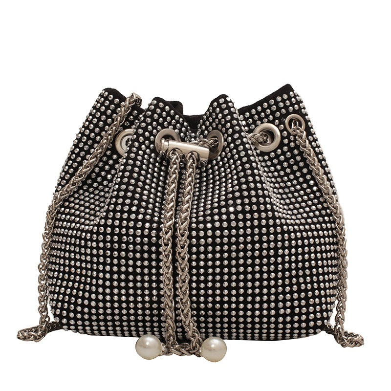 Damen Elegante Beuteltasche mit Schmucksteinen Nord Taschen