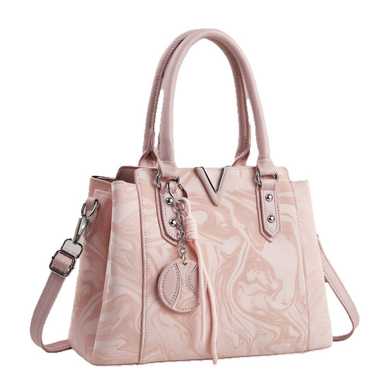 Damen Handtasche mit elegantem Marmordesign und abnehmbarem Schulterriemen Nord Taschen