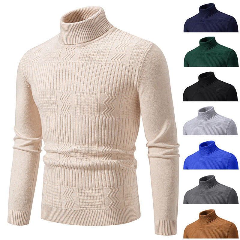 Herren Rollkragenpullover mit Strukturstrick und körpernaher Silhouette Nord Taschen