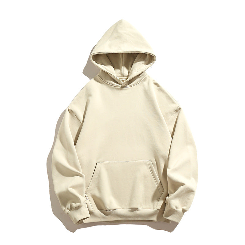 Unisex Kastenförmiger Kapuzenpullover mit minimalistischer Nahtführung, Kängurutasche und verlängertem Rückenteil Nord Taschen