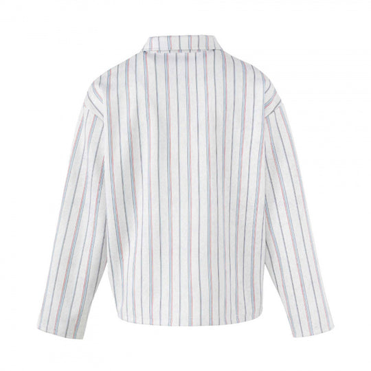 Unisex Gestreiftes Overshirt mit Henley-Knopfleiste und dekorativen Ansteck-Details Nord Taschen