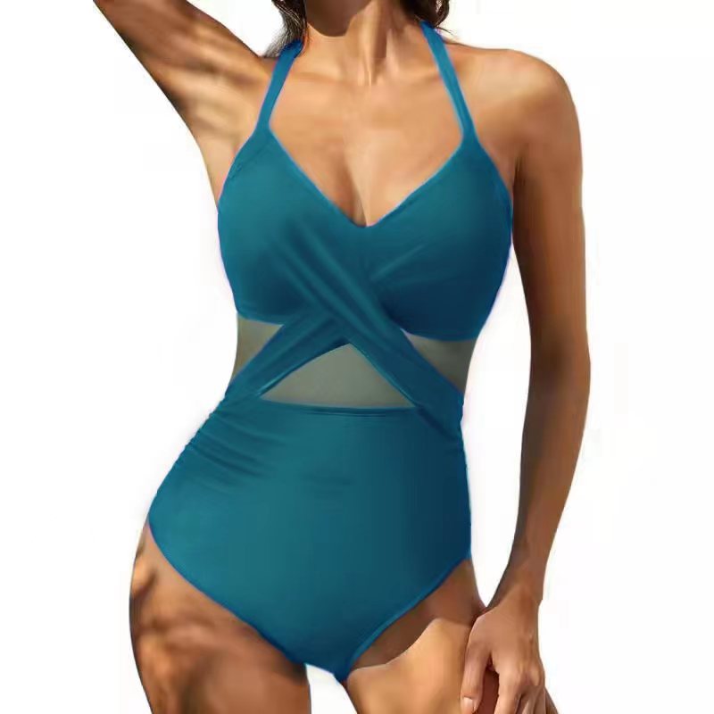 Damen Hochwertiger Einteiler Badeanzug mit trendigen Cut-Out-Details