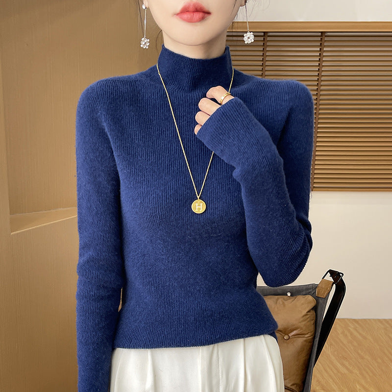 Damen Schmaler Kurzrollkragenpullover in kuscheliger Kaschmir‑Optik mit feiner Rippenstruktur Nord Taschen