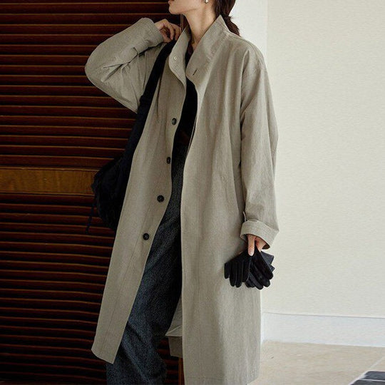 Damen Urbaner Lange Trenchcoat Nord Taschen