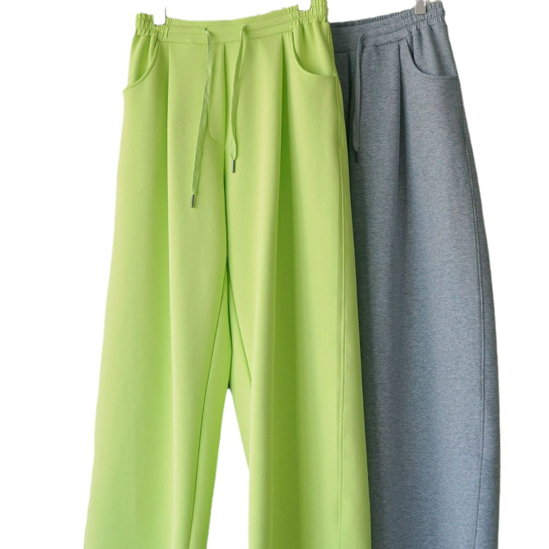 Damen Weite High‑Waist Sweatpalazzohose mit Tunnelzug, aufgesetzten Eingrifftaschen und fließender Oversize‑Silhouette Nord Taschen