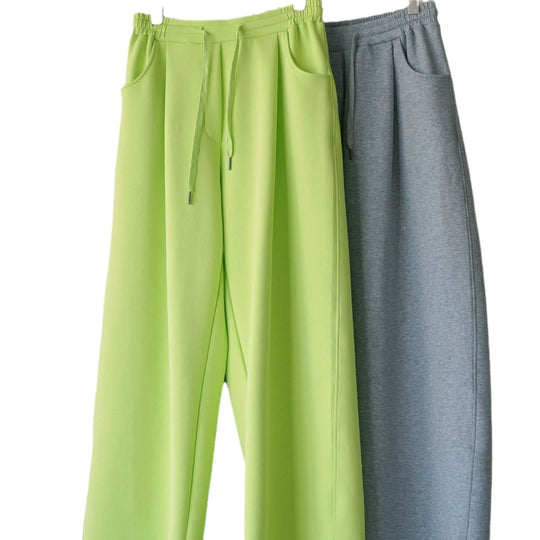 Damen Weite High‑Waist Sweatpalazzohose mit Tunnelzug, aufgesetzten Eingrifftaschen und fließender Oversize‑Silhouette Nord Taschen