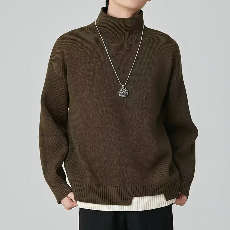 Herren Modischer Rollkragenpullover aus Grobstrick Nord Taschen