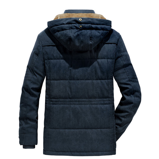 Herren wattierter Parka im Canvas-Look mit Teddyfleece-Innenfutter und Kapuze Nord Taschen