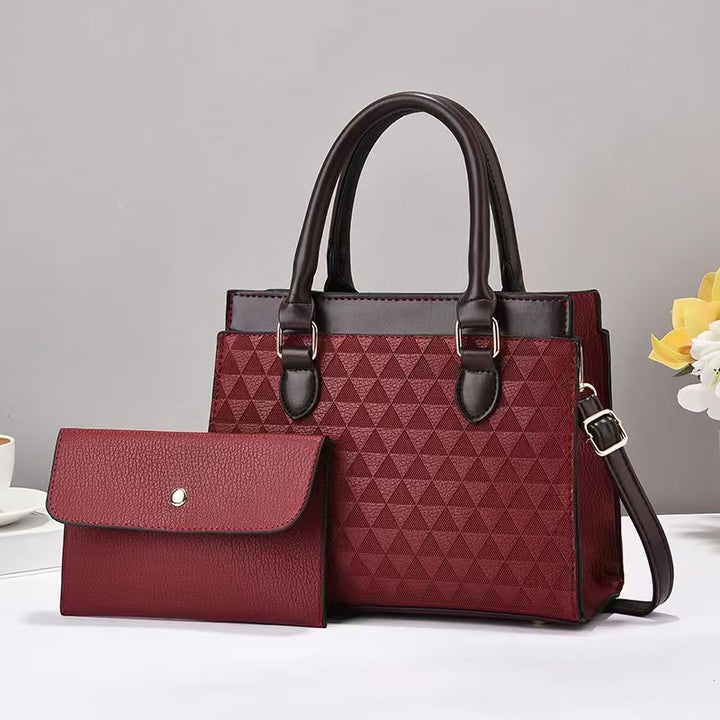 Damen Handtasche mit geometrischem Muster und abnehmbarer Clutch Nord Taschen