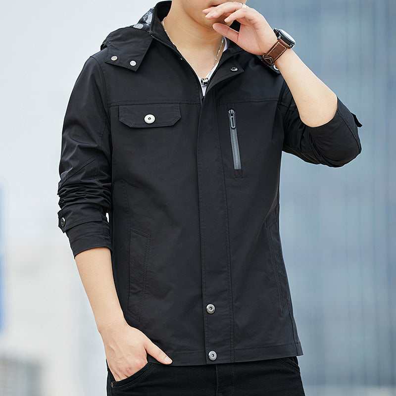 Herren Leichter Kapuzen-Fieldblouson im Casual-Utility-Stil Nord Taschen