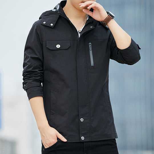 Herren Leichter Kapuzen-Fieldblouson im Casual-Utility-Stil Nord Taschen