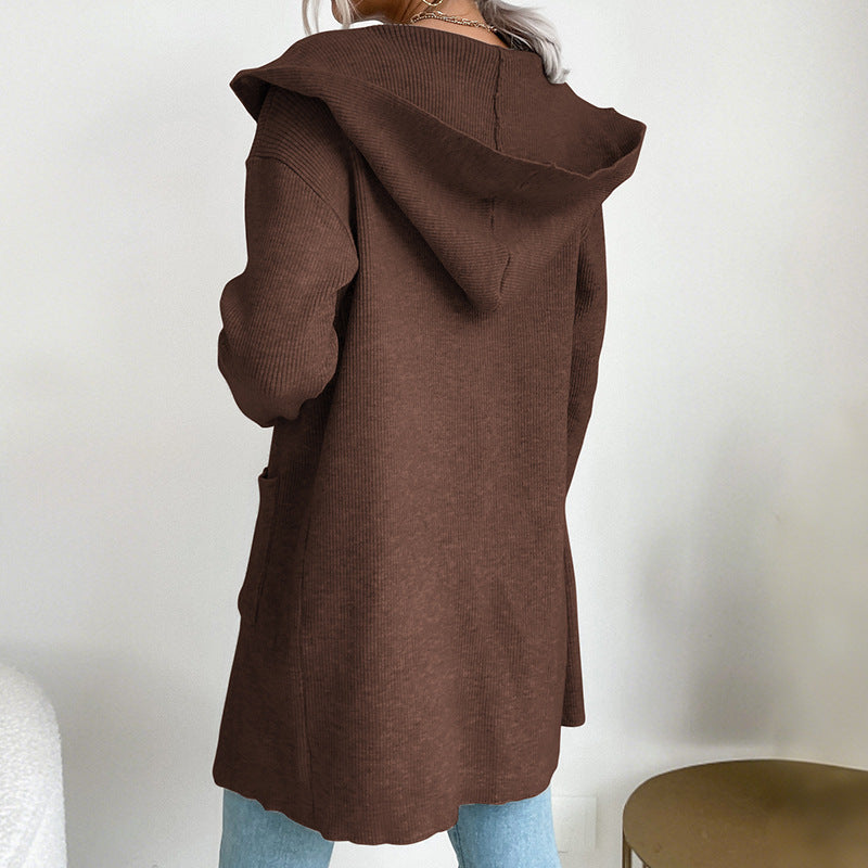 Damen Lässiger Strickmantel Nord Taschen