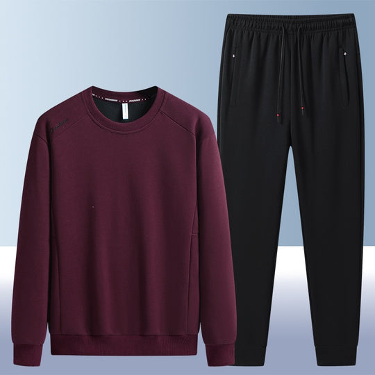 Herren Komfortables Mikrofleece-Trainingsset mit Rundhals‑Sweatshirt & tapered Jogginghose Nord Taschen