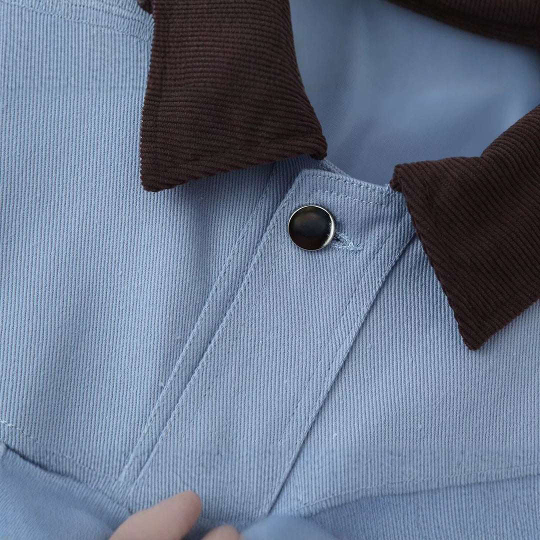 Damen Oversized Utility-Übergangsjacke im Shacket-Stil mit Cordkragen Nord Taschen