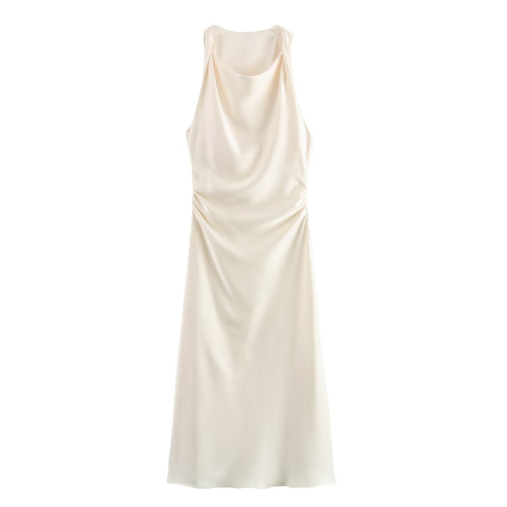 Damen elegantes Sommerkleid mit fließendem Schnitt und charmanten Rüschendetails