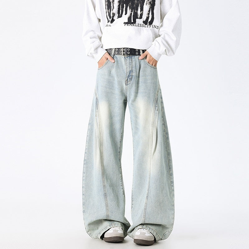 Unisex Extrawweite Baggy-Jeans mit tiefem Schritt, markanten Teilungsnähten und Palazzosilhouette Nord Taschen