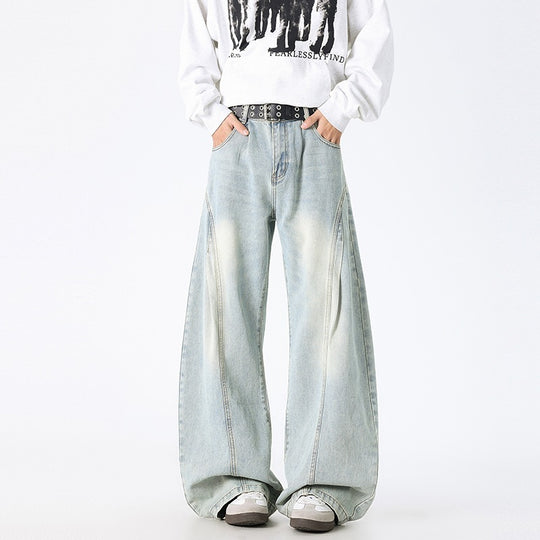 Unisex Extrawweite Baggy-Jeans mit tiefem Schritt, markanten Teilungsnähten und Palazzosilhouette Nord Taschen
