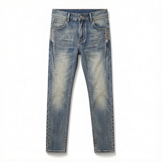 Herren Bequeme und lässige weite Denim-Hose Nord Taschen