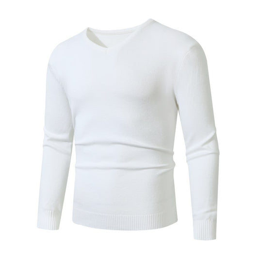 Herren Schmal geschnittener Feinstrick‑V‑Neck-Pullover mit Rippbund und atmungsaktiver Baumwollmischung Nord Taschen