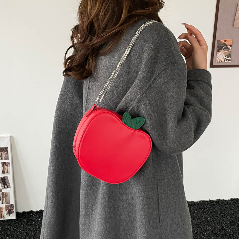 Damen kreative Apfel-Handtasche mit abnehmbarem Schulterriemen Nord Taschen