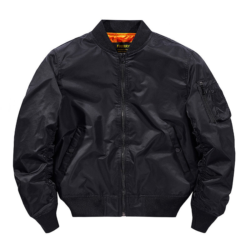 Herren Modernes Nylon-Flightbomber mit kontrastierendem Innenfutter, Ärmeltasche und elastischem Rippbündchen Nord Taschen
