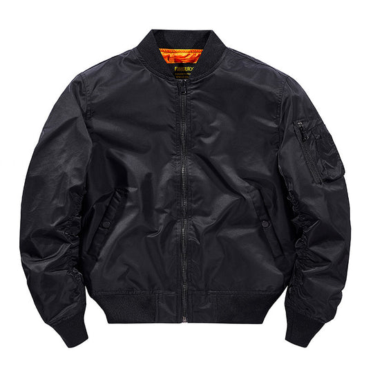 Herren Modernes Nylon-Flightbomber mit kontrastierendem Innenfutter, Ärmeltasche und elastischem Rippbündchen Nord Taschen