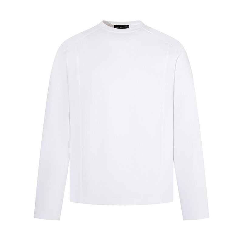 Herren Langarmshirt mit Rundhalsausschnitt aus meliertem Baumwollmix Nord Taschen