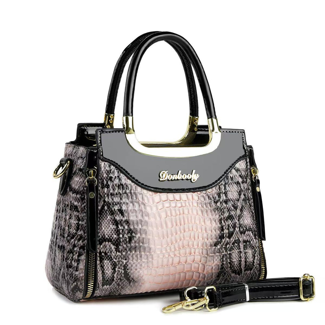 Damen Kreative Handtasche mit Schlangenlederoptik Nord Taschen