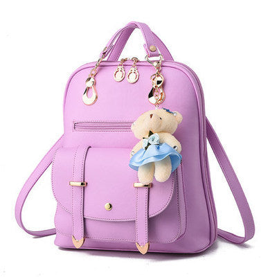 Damen Rucksackhandtasche mit verspieltem Teddy-Anhänger Nord Taschen