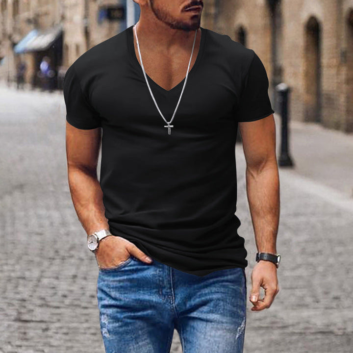 Herren lässiges V-Ausschnitt T-Shirt