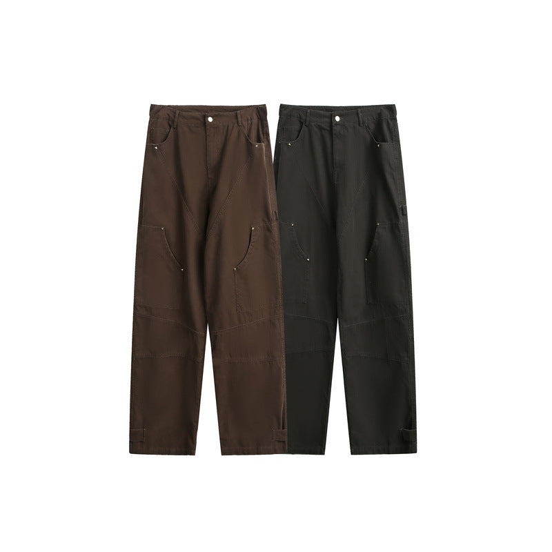 Damen Weite High‑Waist Cargo‑Hose mit Multifunktionstaschen und verstellbarem Saum Nord Taschen