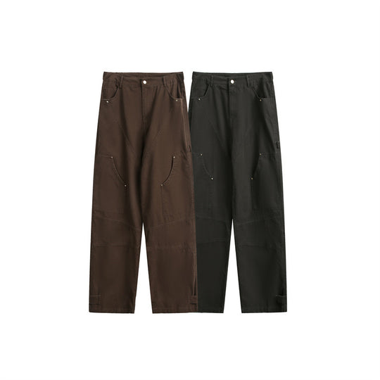 Damen Weite High‑Waist Cargo‑Hose mit Multifunktionstaschen und verstellbarem Saum Nord Taschen