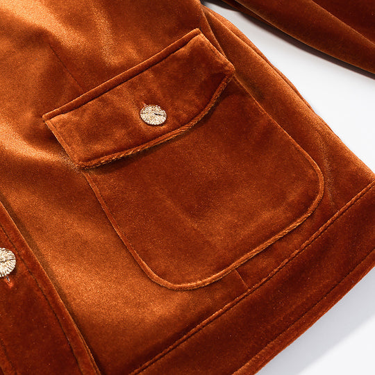 Damen Samtjacke mit Paillettenbesatz und taillierter Silhouette Nord Taschen