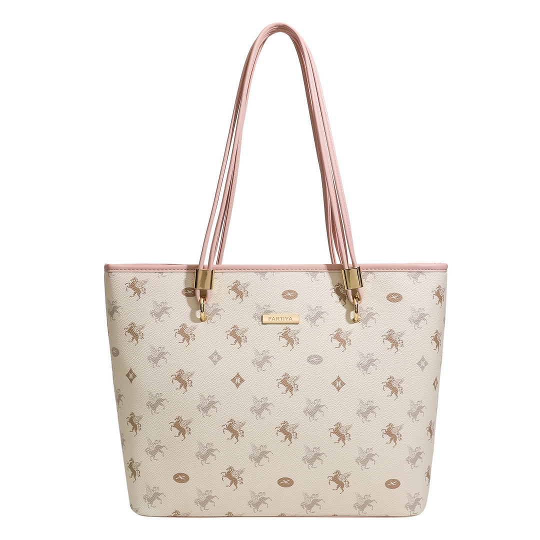Damen Tote-Tasche mit eleganter Pferdemusterung und stabilen Tragegriffen Nord Taschen