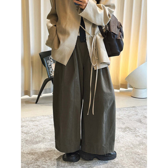 Damen Unregelmäßiger Wickelblazer mit Bindegürtel und rohen Kanten Nord Taschen