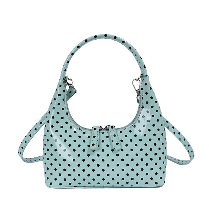 Damen Hobo-Tasche aus glänzendem Kunstleder mit verspieltem Punktedesign Nord Taschen