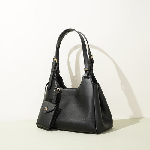 Damen Hobo-Tasche aus hochwertigem Leder mit abnehmbarem Mini-Portemonnaie Nord Taschen