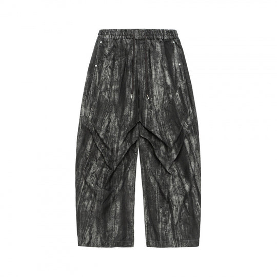 Unisex Weite Cropped-Hose mit asymmetrischen Lageinsätzen, elastischem Bund und beschichteter Struktur Nord Taschen