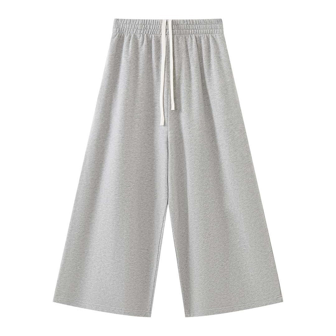 Damen Weiche High‑Waist Lounge‑Palazzohose aus Sweat mit elastischem Bund Nord Taschen