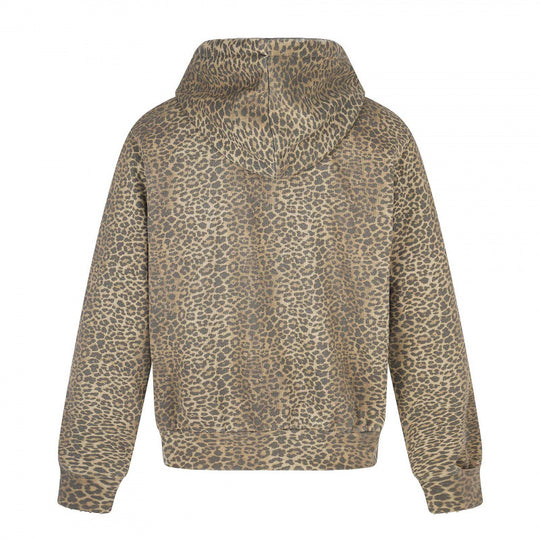 Unisex Kapuzenjacke im Leo‑Allover mit Vintage‑Effekt, Reißverschluss und Destroy‑Stickerei Nord Taschen