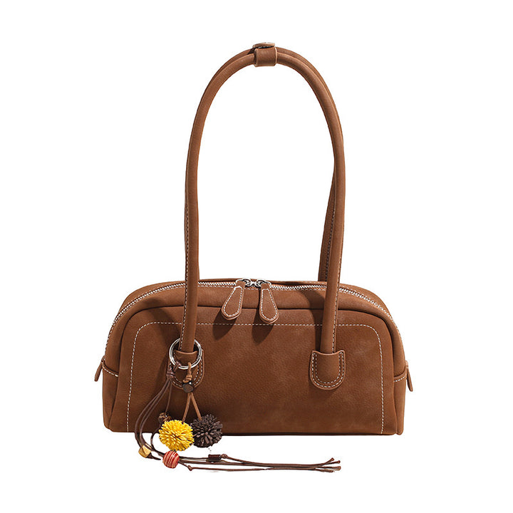 Damen Designer Handtasche mit stilvollem Reißverschluss und verspieltem Anhänger Nord Taschen