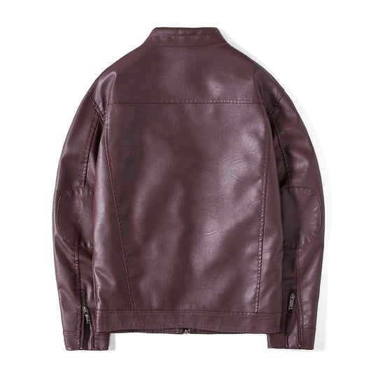 Herren Elegante Kunstleder‑Blousonjacke mit Stehkragen, Reißverschlusstaschen und wärmendem Innenfutter Nord Taschen