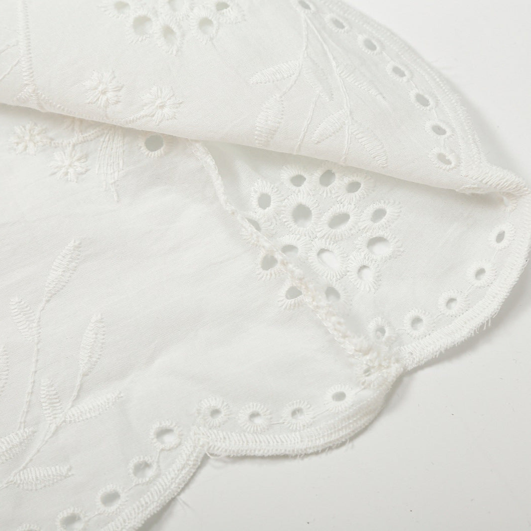 Damen Midirock mit Broderie Anglaise, ausgestellter A-Linie und geschwungenem Saum Nord Taschen